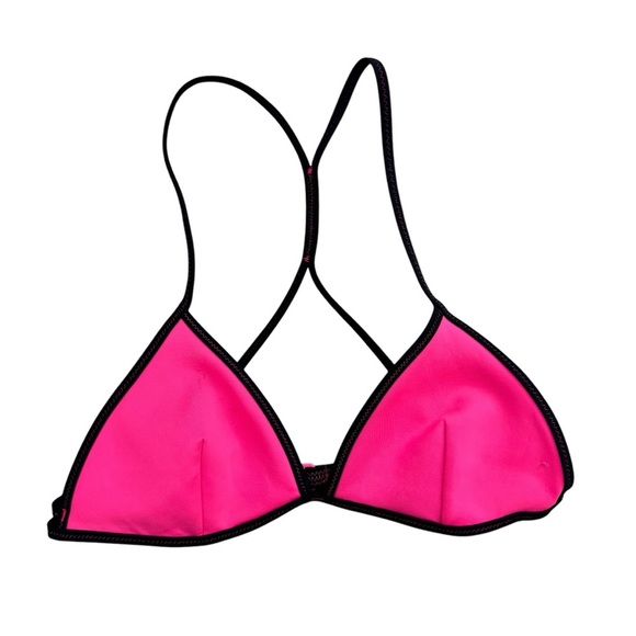 Victorias Secret Swim Bikini Top Small Padded RacerBack Hot Pink Barbiecore - Picture 1 of 9